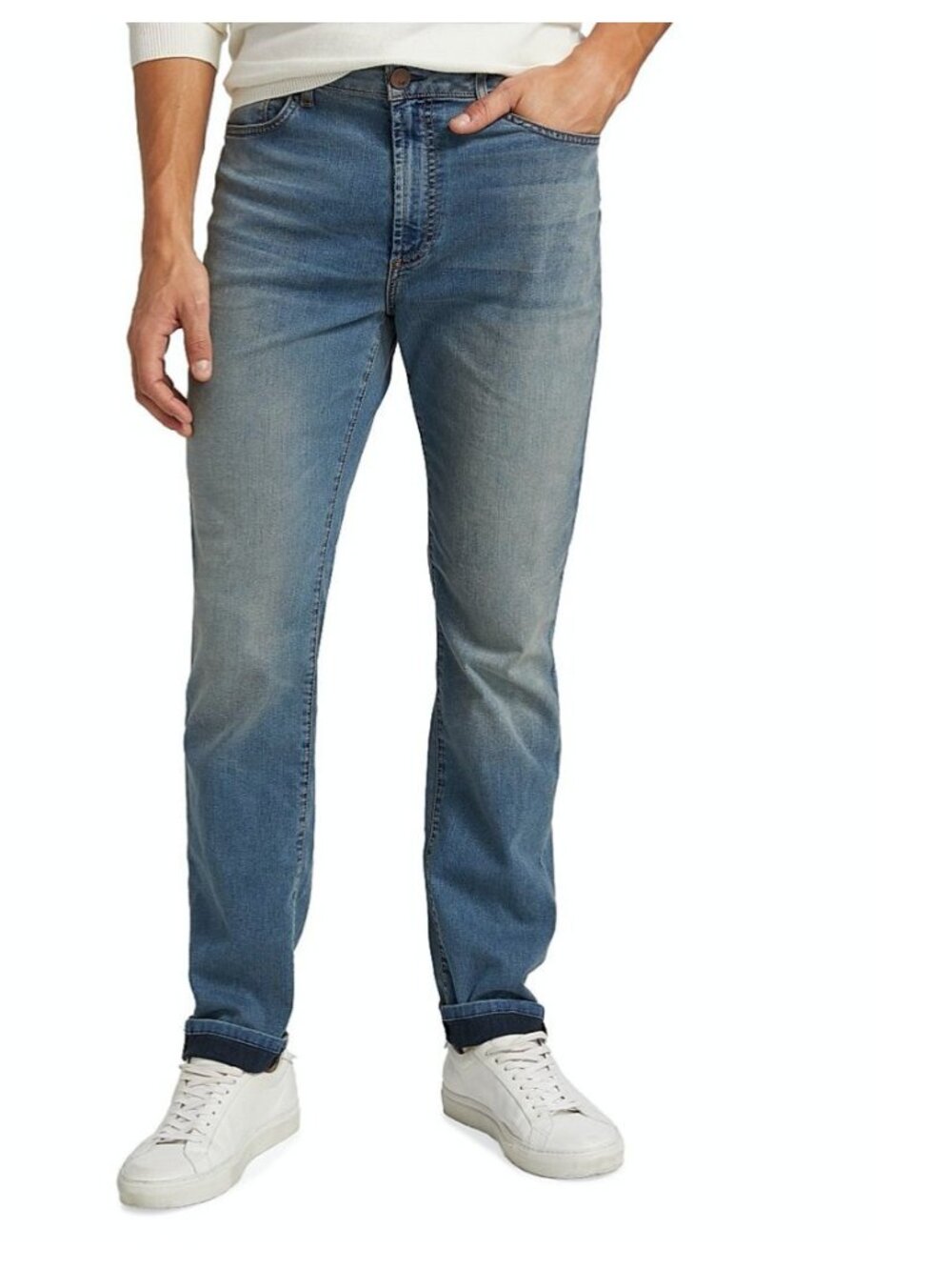 NWT MONFRERE Brando Slim Fit Japanese Denim Jeans in Sorento Blue Size 32